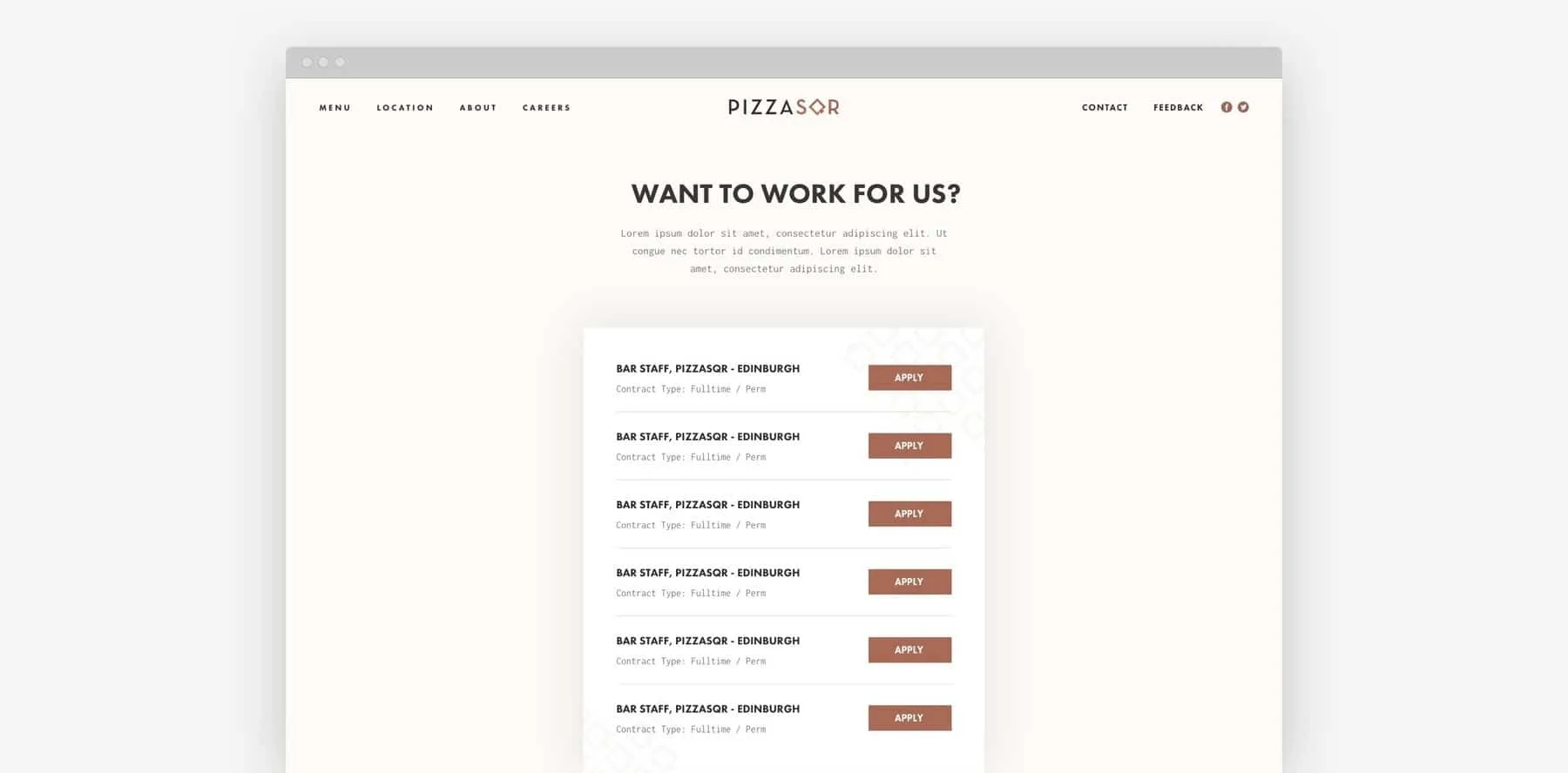 PizzaSQR - Work for us